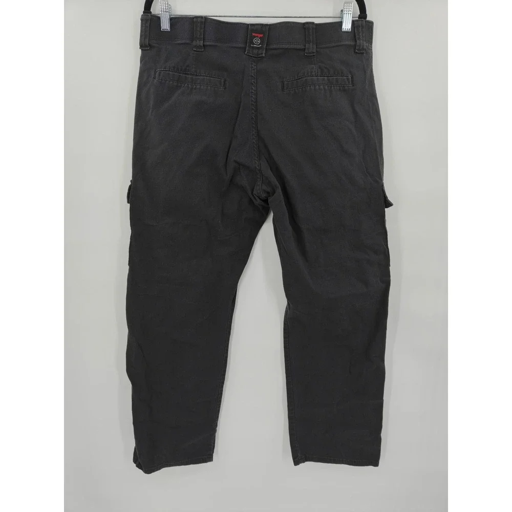 Wrangler ATG Mens Charcoal Black Cargo Pants Stretch Straight Leg 34x32
